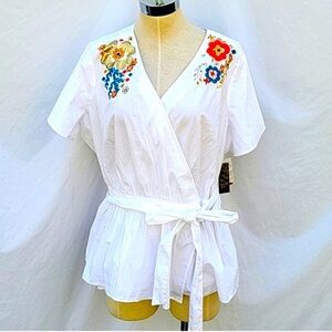 Crown & Ivy Plus Wrap Shirt Belted, Flattering Silluouette